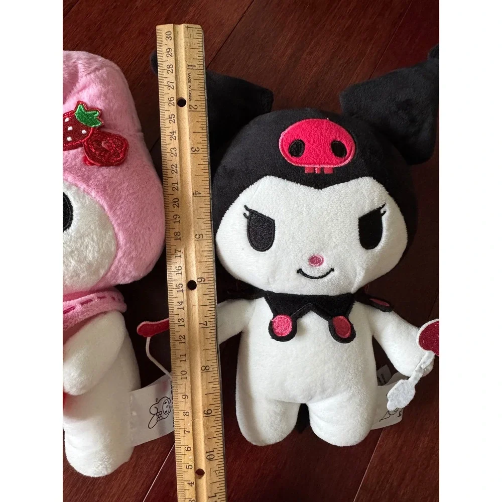 Sanrio My Melody Kuromi Plush Set Strawberry Heart Devil Wings 9-10 Inch Mascot